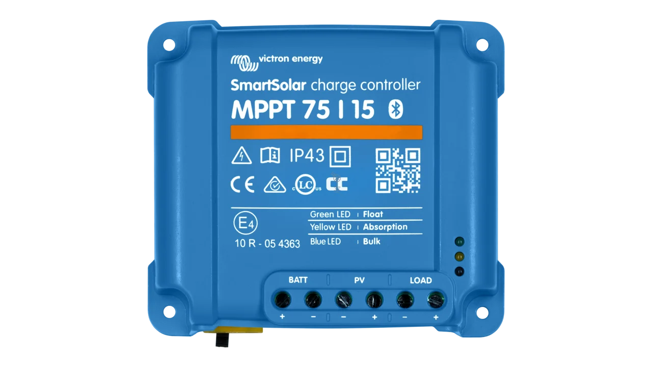 High quality photo of the Victron - SCC075015060R - SmartSolar MPPT VE.Direct Charge Controller-75V 15A Top. Photographed by Current Connected