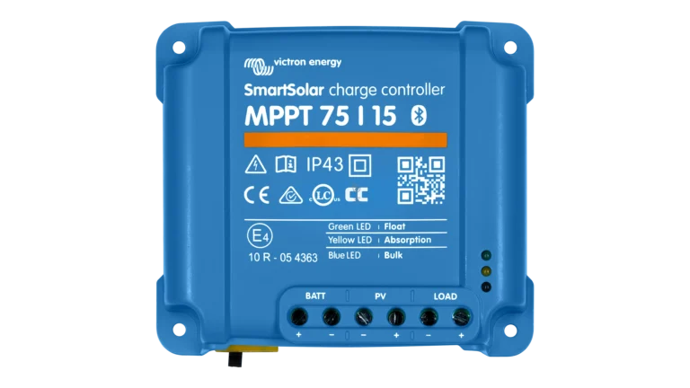 High quality photo of the Victron - SCC075015060R - SmartSolar MPPT VE.Direct Charge Controller-75V 15A Top. Photographed by Current Connected