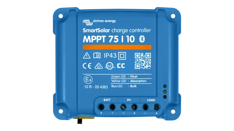 High quality photo of the Victron - SCC075010060R - SmartSolar MPPT VE.Direct Charge Controller-75V 10A - Top View. Photographed by Current Connected