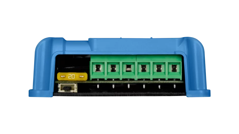 High quality photo of the Victron - SCC075010060R - SmartSolar MPPT VE.Direct Charge Controller-75V 10A - Front View. Photographed by Current Connected