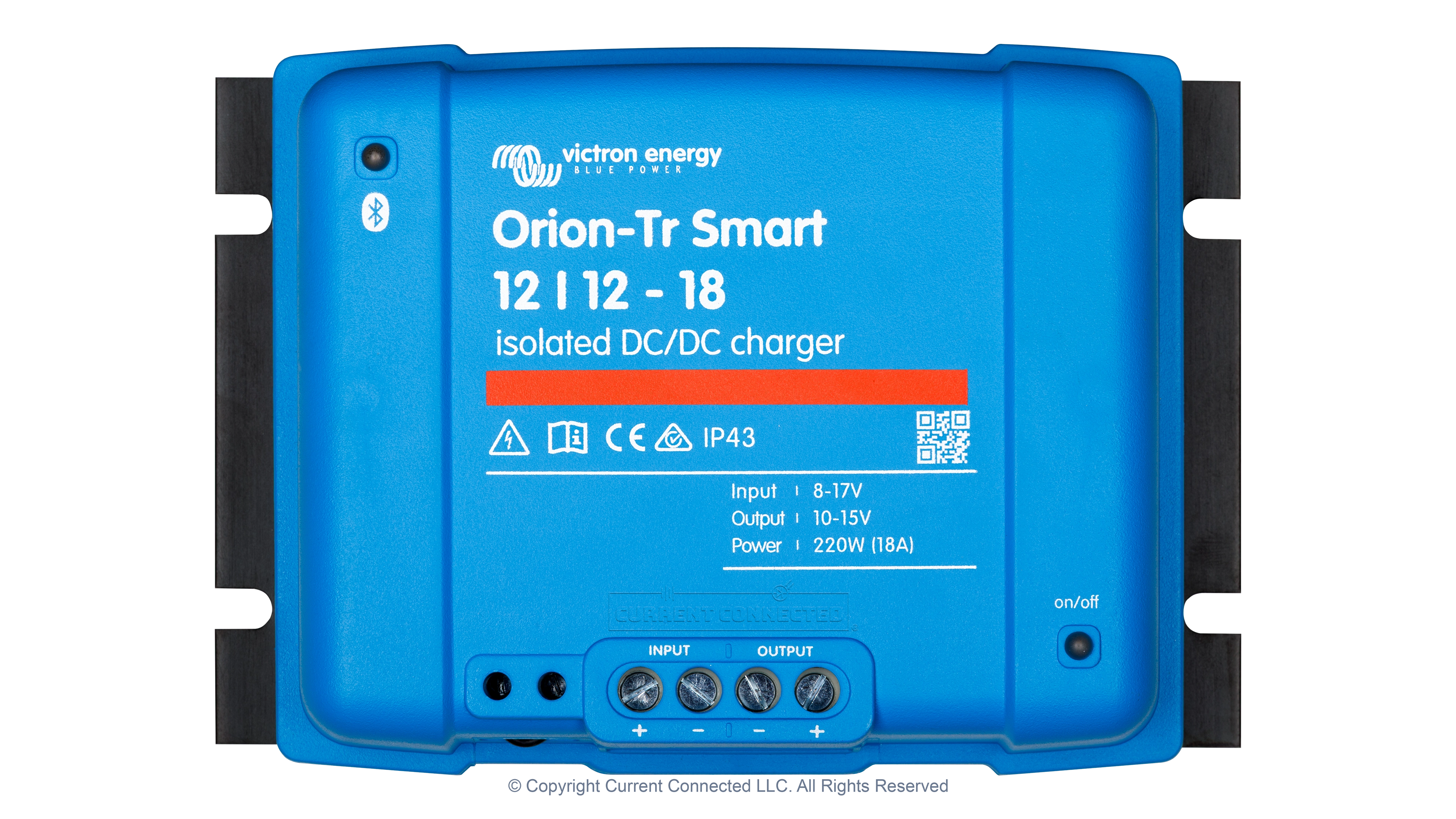 Victron - ORI121222120 - Victron Orion-TR Smart Isolated DC-DC Battery Charger - 12v 12v-18a - Top View High quality photo of the Victron - ORI121222120 - Victron Orion-TR Smart Isolated DC-DC Battery Charger - 12v 12v-18a - Top View. Photographed by Current Connected