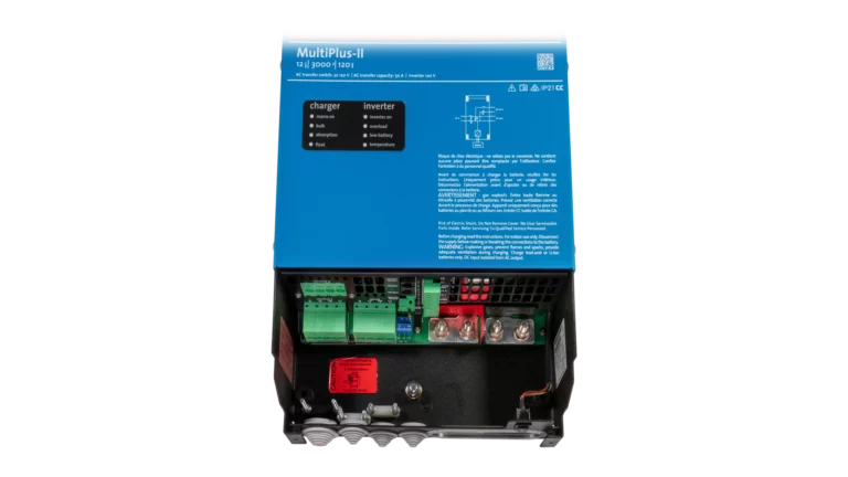Victron Energy 12V MultiPlus-II 3kVA 2x120V Inverter 120A Charger (UL). This is a Internal view display of the inverter by Victron Energy with no background.