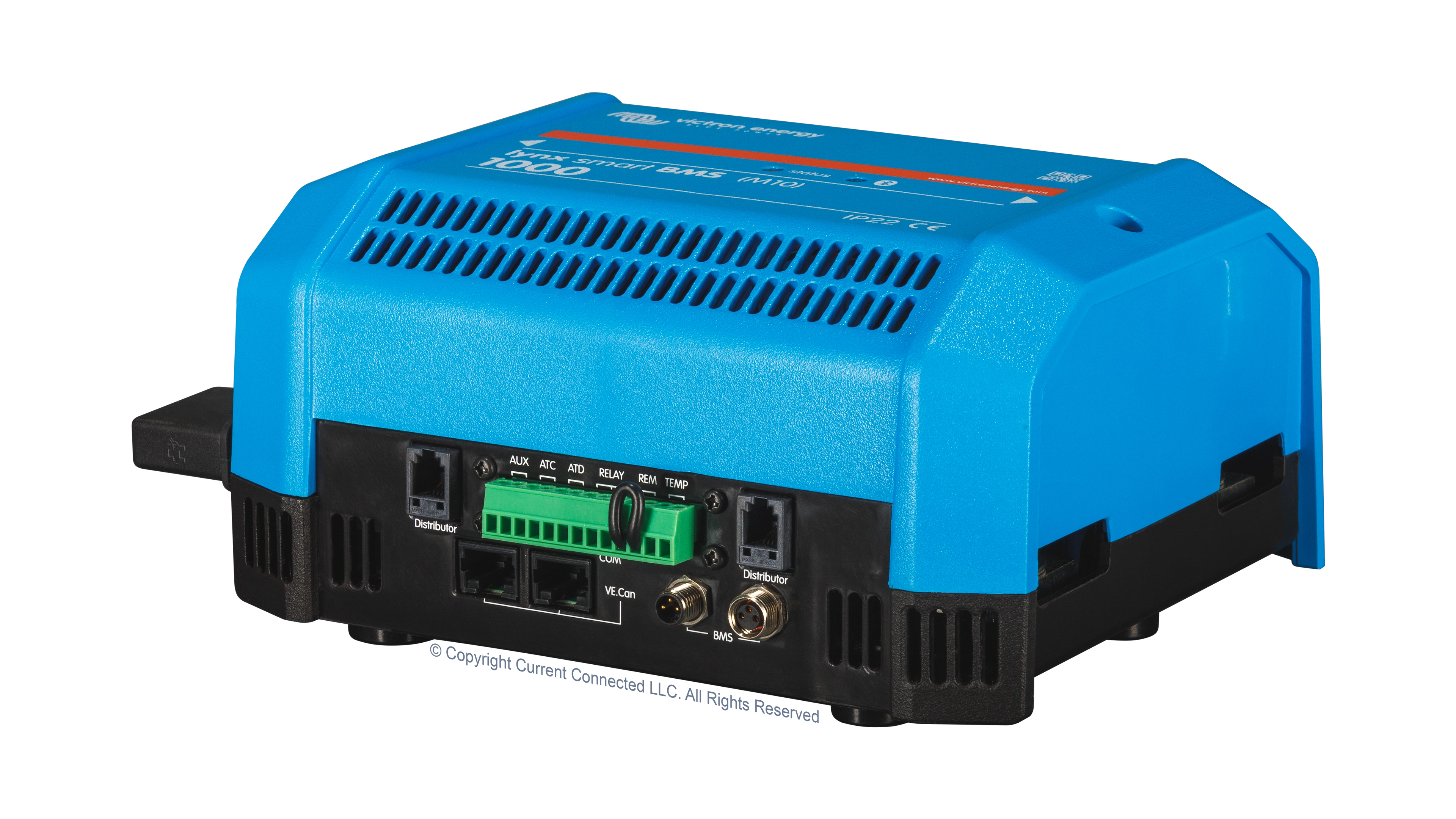 High quality photo of the Victron - LYN034170310 - Lynx BMS 1000 NG (M10) - Angled Right View. Photographed by Current Connected