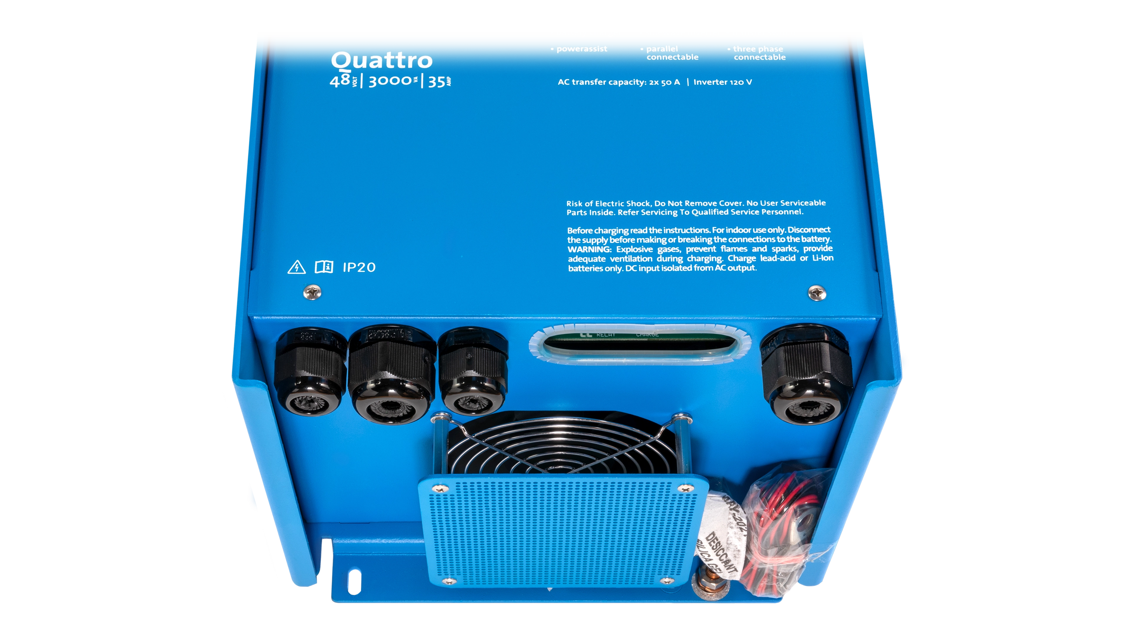Victron - QUA245023110 - 24V Quattro 5kVA 120V Inverter 120A Charger (UL) - Internal View High quality photo of the . Photographed by Current Connected
