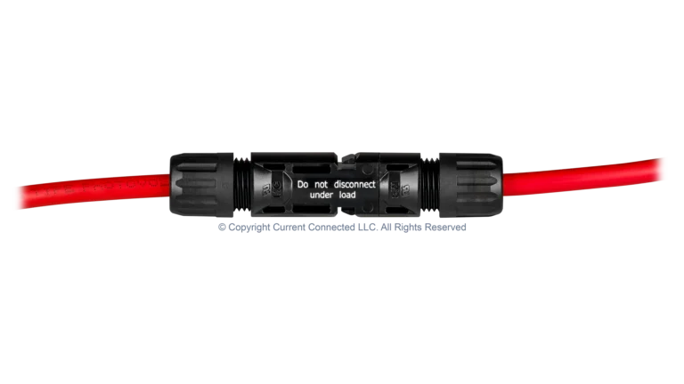 High quality photo of the Staubli - KITMC4-5PK - MC4 Connectors 5 Pack - Prong/Socket Plugged Together with PV wire photographed by Current Connected