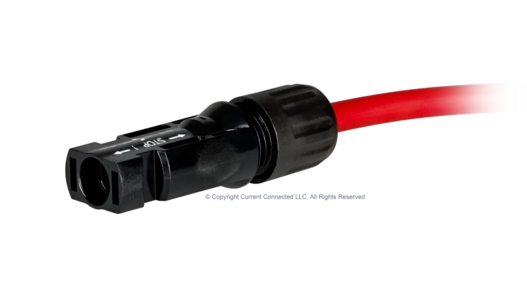 High quality photo of the Staubli - KITMC4-5PK - MC4 Connectors 5 Pack prong Single socket Plug on PV Cable photographed by Current Connected