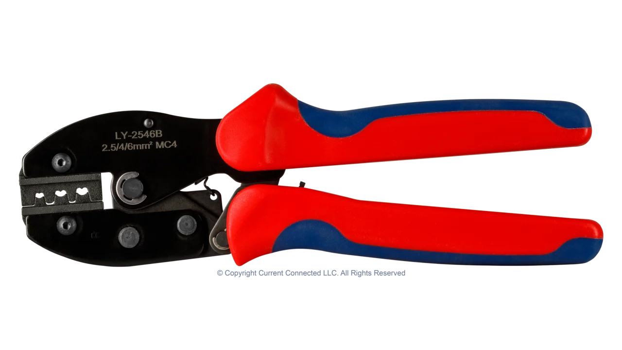 High quality photo of the Lekon - WCTOOL1 - MC4 Solar Quick Connector Crimping Tool - Side View Closed. Photographed by Current Connected.