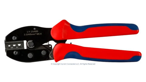 High quality photo of the Lekon - WCTOOL1 - MC4 Solar Quick Connector Crimping Tool - Side View Closed. Photographed by Current Connected.