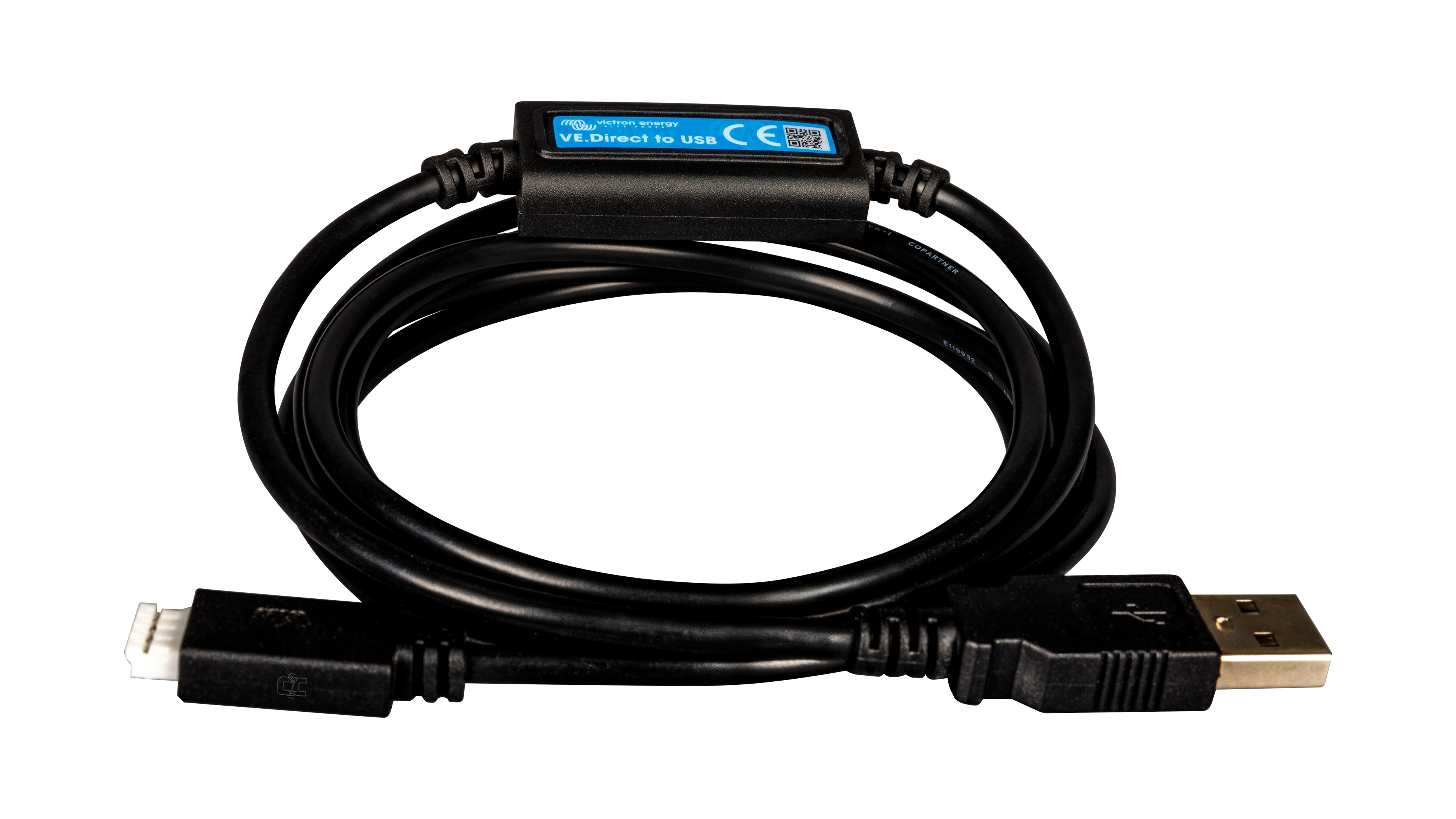 High quality photo of the Victron - ASS030530010 - VE.Direct to USB Interface Dongle Type-A - Front View. Photographed by Current Connected