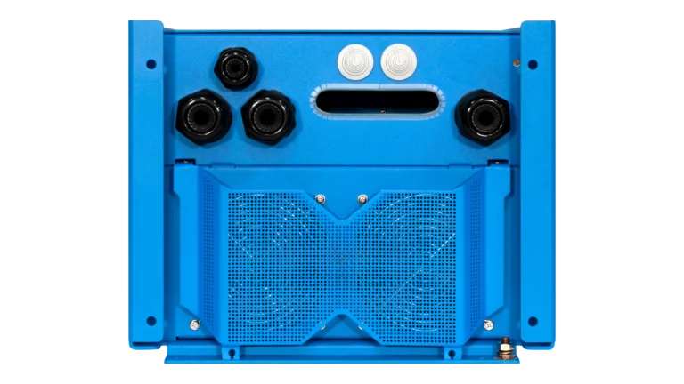 High quality photo of the Victron - QUA125021100 - 12V Quattro 5kVA 120V Inverter 220A Charger - Bottom View. Photographed by Current Connected