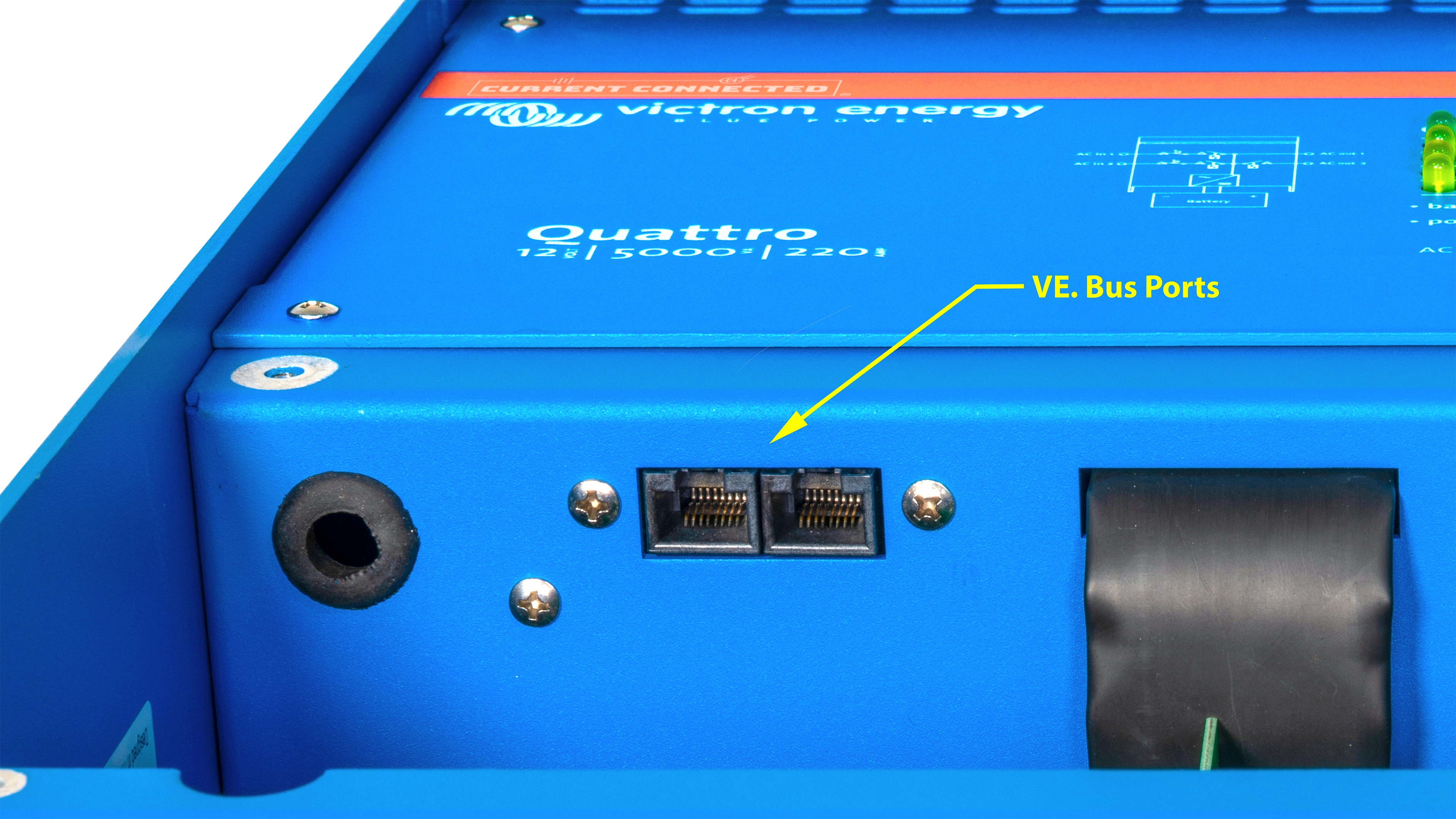 Victron - QUA125021100 - 12V Quattro 5kVA 120V Inverter 220A Charger - Com Ports High quality photo of the Victron - QUA125021100 - 12V Quattro 5kVA 120V Inverter 220A Charger - Com Ports. Photographed by Current Connected