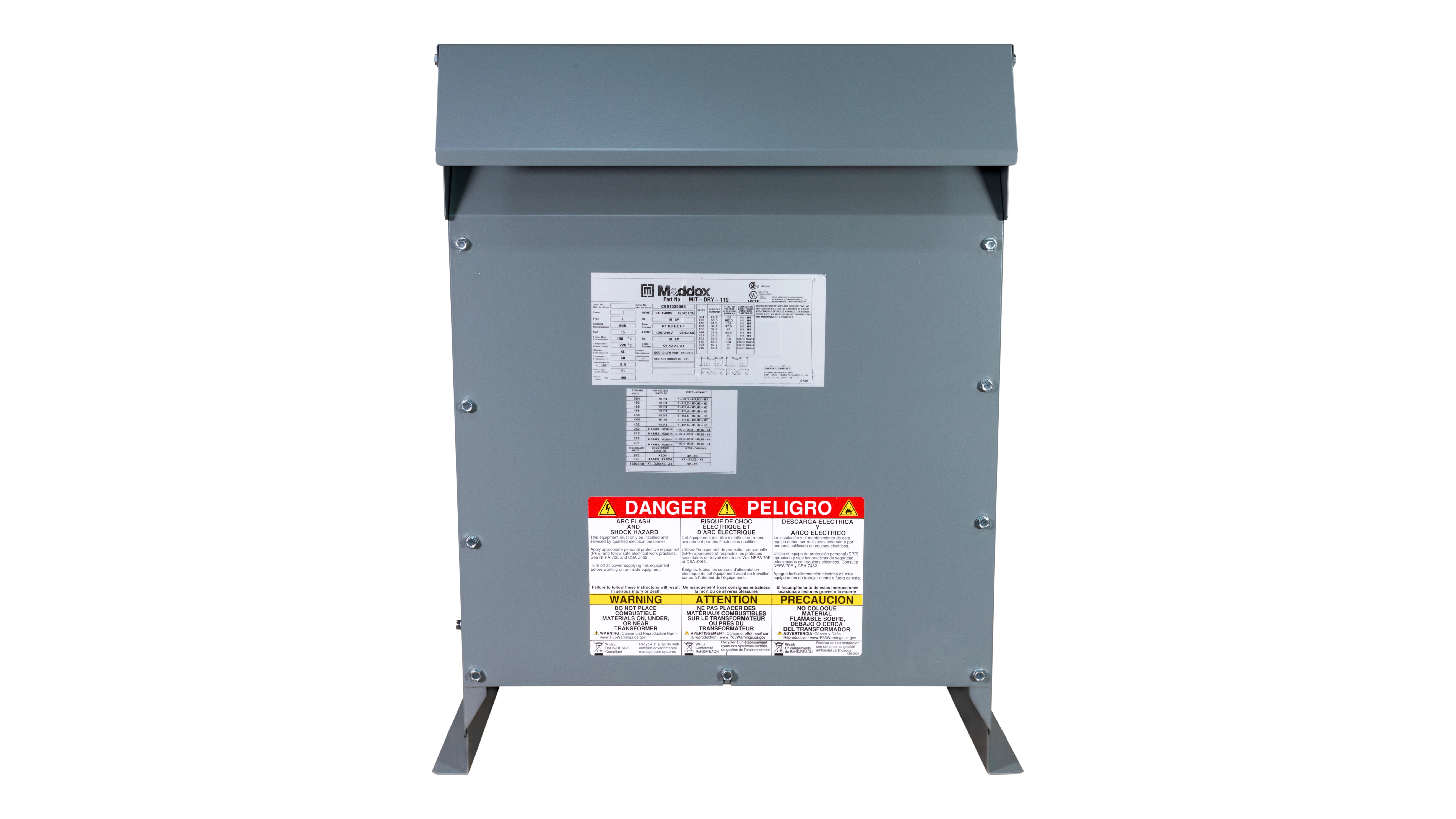 Maddox 15k Transformer Front 15kVA Split-Phase Transformer