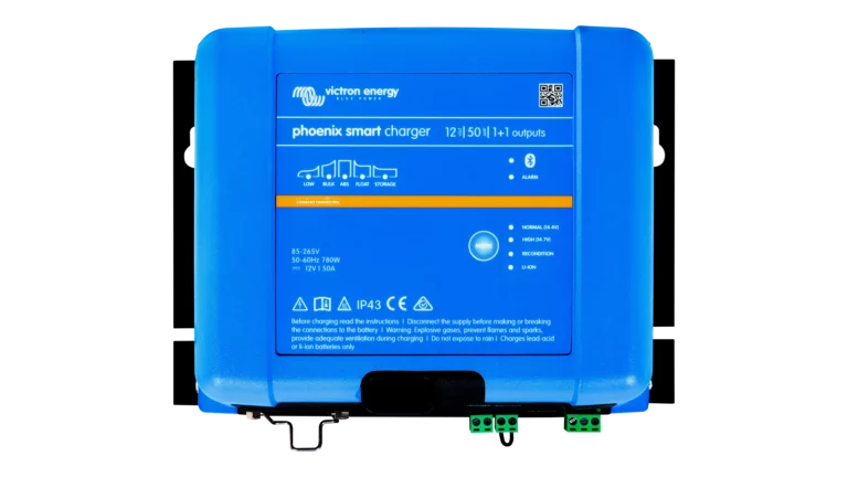 Victron Energy Smart IP43 1+1 Charger, 12V 50A Battery Charger For Lithium and Lead-Acid Batteries, 85-250Vac Power Input