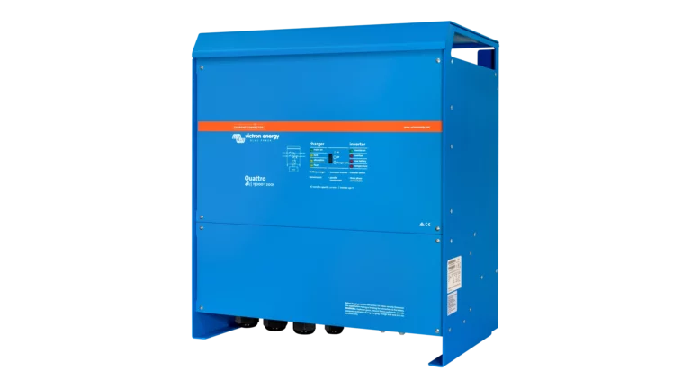 High quality photo of the Victron - QUA483150100 - 48V Quattro 15kVA 277V Inverter 200A Charger - Right View. Photographed by Current Connected