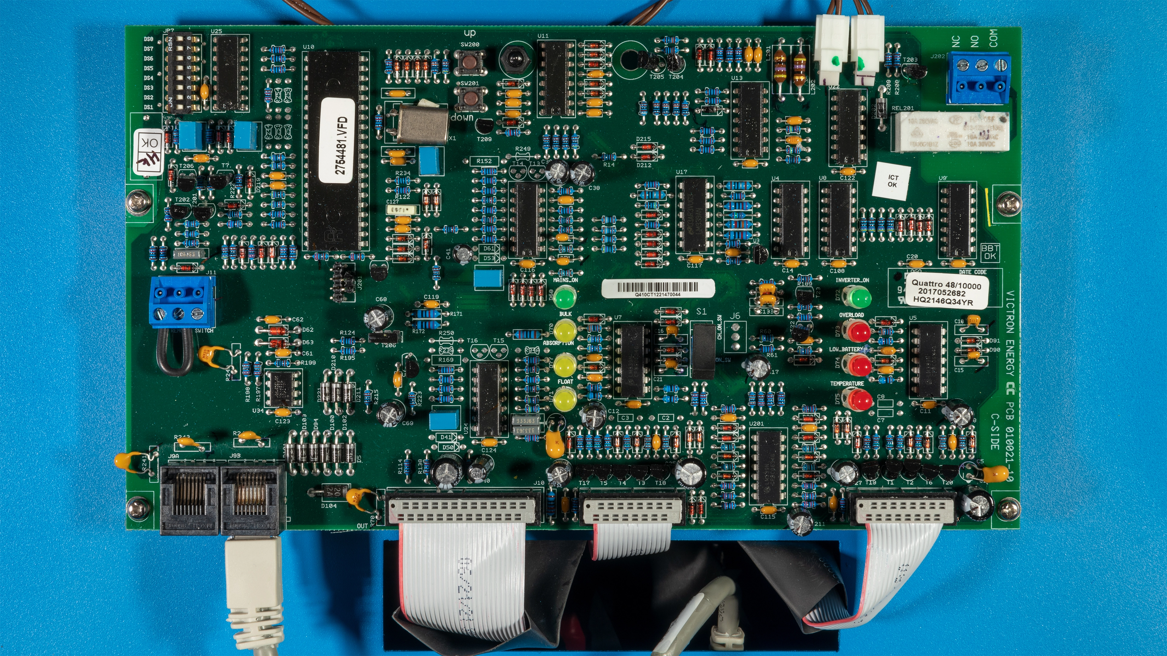 High quality photo of the Victron - QUA245023110 - 24V Quattro 5kVA 120V Inverter 120A Charger - PCB View. Photographed by Current Connected