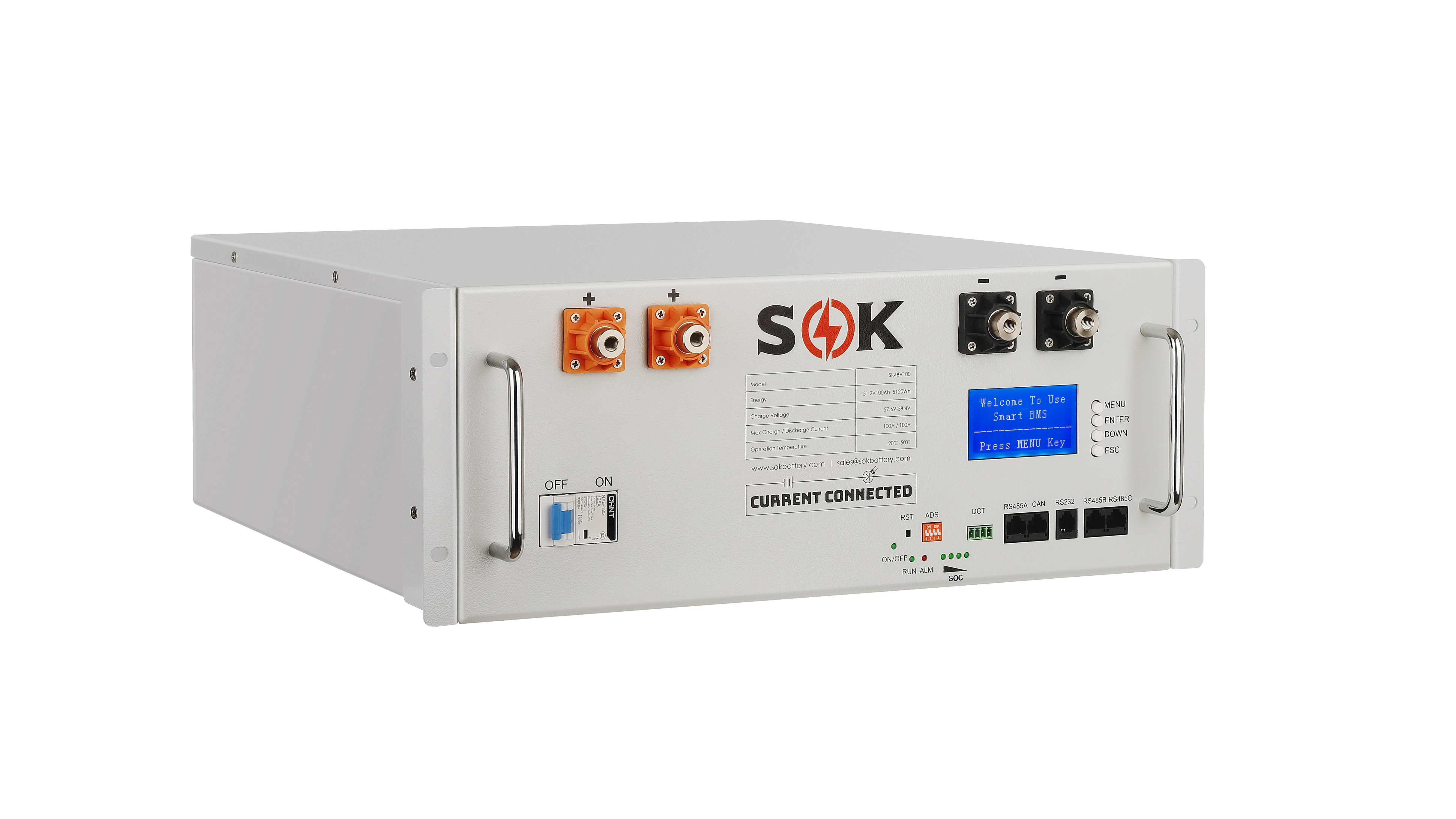SOK 48V 100Ah PRO Server Rack Battery SK48V100 - Right SOK 48V Server Rack Battery