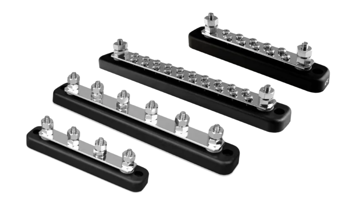 High quality photo of the Victron 150A Busbars . Photographed by Current Connected
