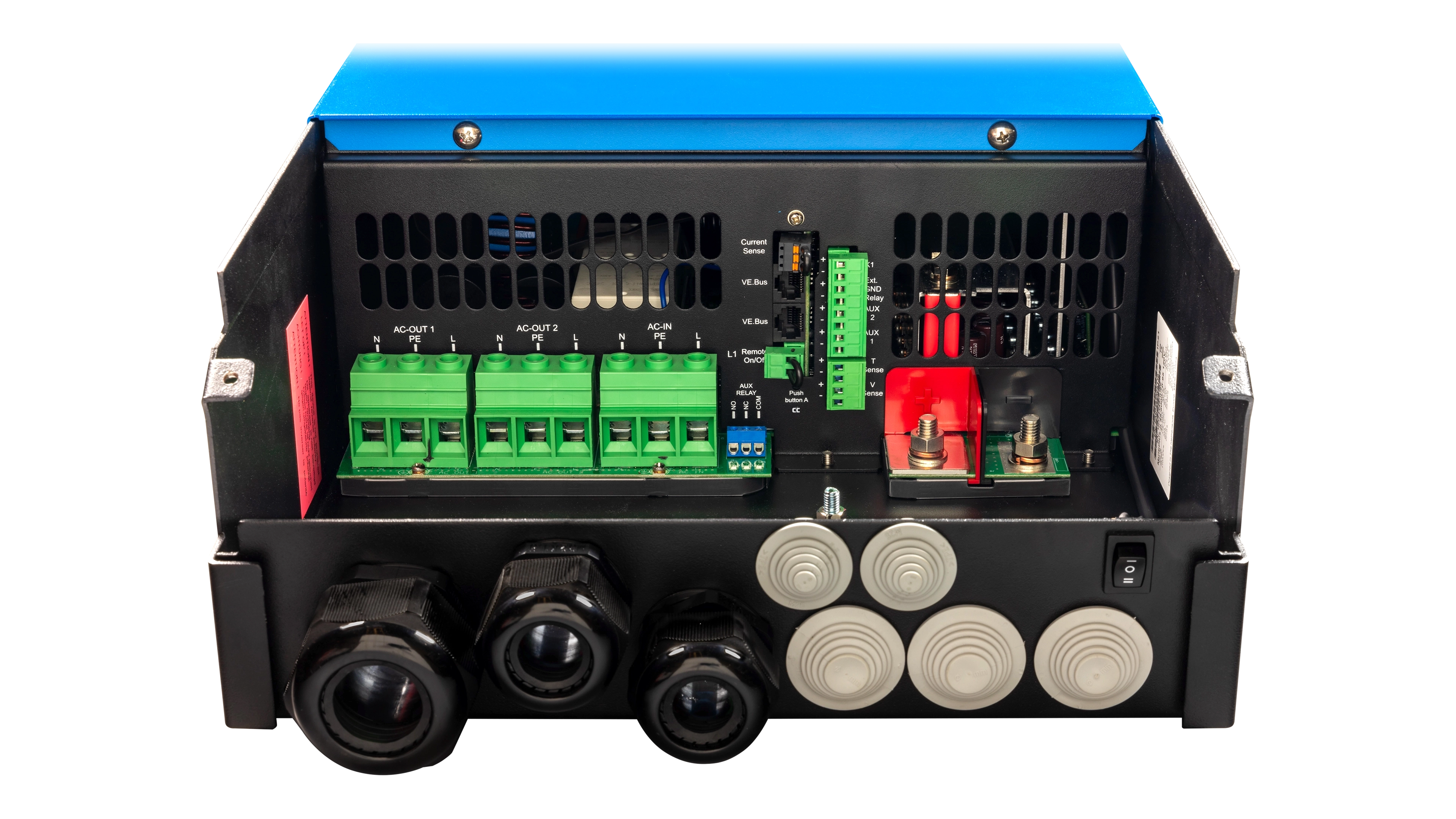 Victron Energy - PMP482505110 - 48V MultiPlus-II 5kVA 120V Inverter-70A Charger - Internal View High quality photo of the Victron Energy - PMP482505110 - 48V MultiPlus-II 5kVA 120V Inverter-70A Charger - Internal View. Photographed by Current Connected