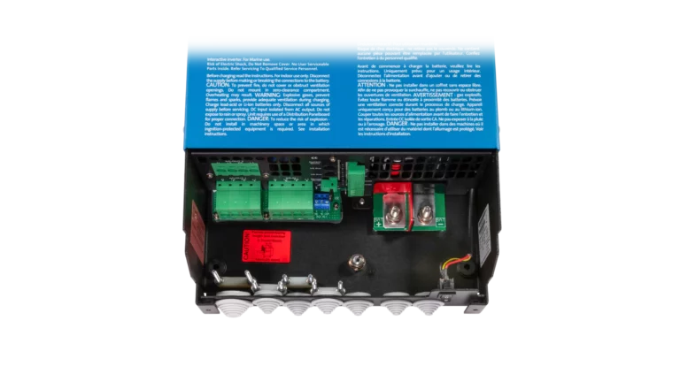 Victron Energy 24V MultiPlus-II 3kVA 2x120V Inverter 70A Charger. This is a Internal view display of the inverter by Victron Energy with no background.