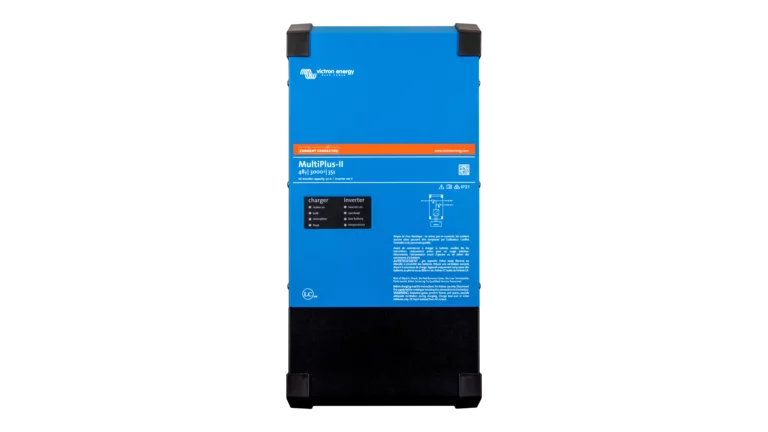 Victron Energy 48V MultiPlus-II 3kVA 120V Inverter 35A Charger - UL1741. This is a Front view display of the inverter by Victron Energy with no background.