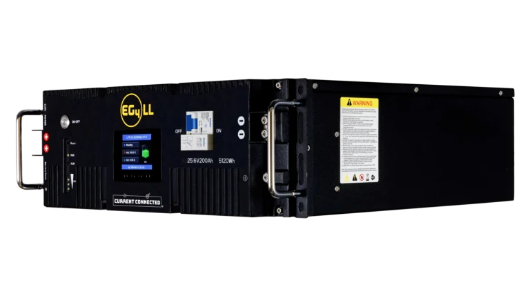 High quality photo of the EG4 - EG4LP24V200AV2 - LifePower4 V2 Lithium Battery - 24V 200AH - Right Angled View. Photographed by Current Connected