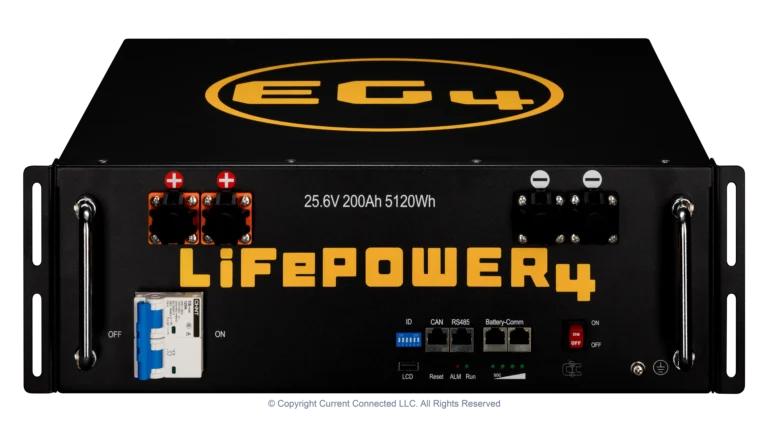High quality photo of the EG4 Lifepower4 24V Top Angle View. Photographed by Current Connected