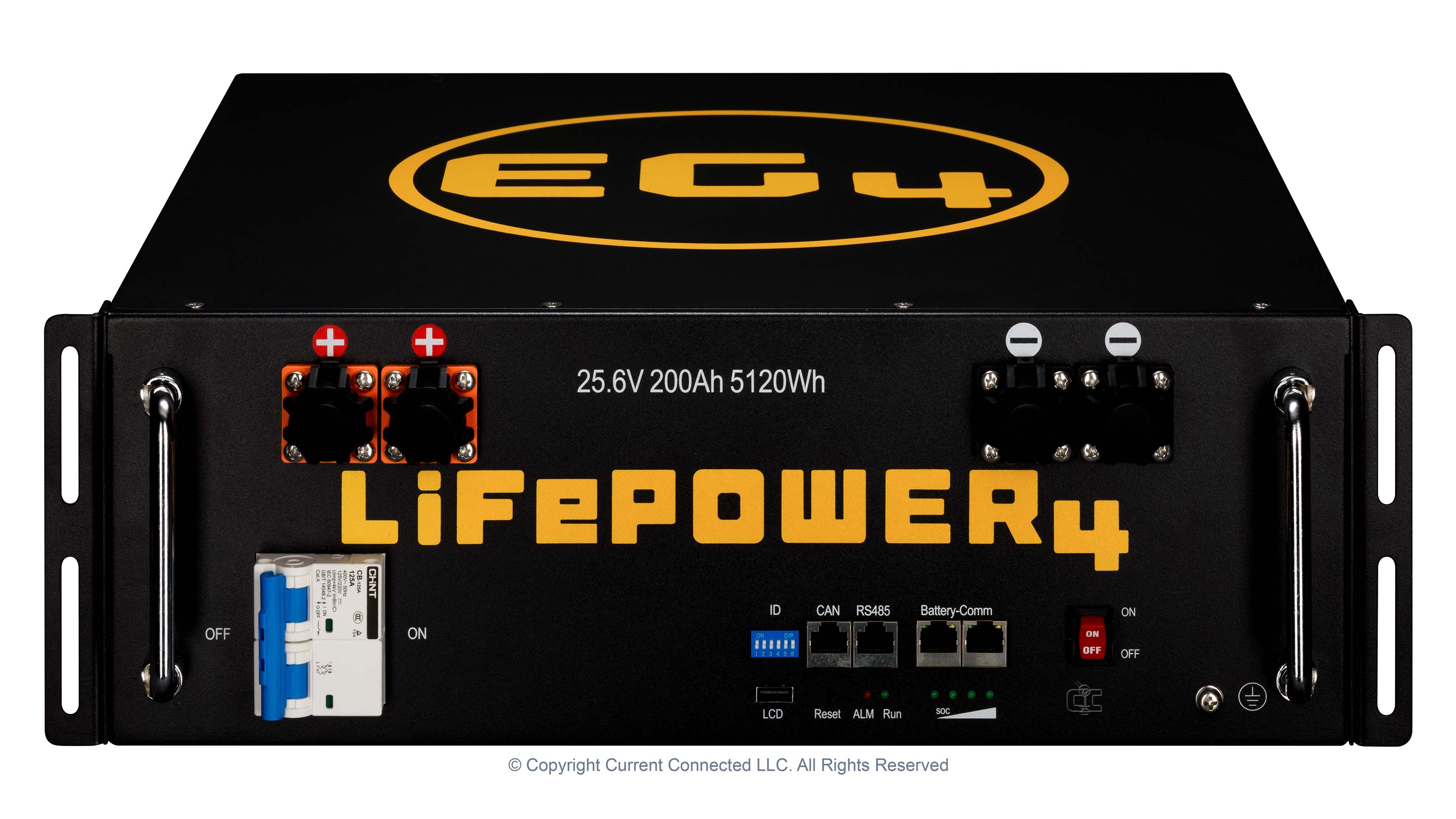 EG4 Lifepower4 24V Top Angle High quality photo of the EG4 Lifepower4 24V Top Angle View. Photographed by Current Connected