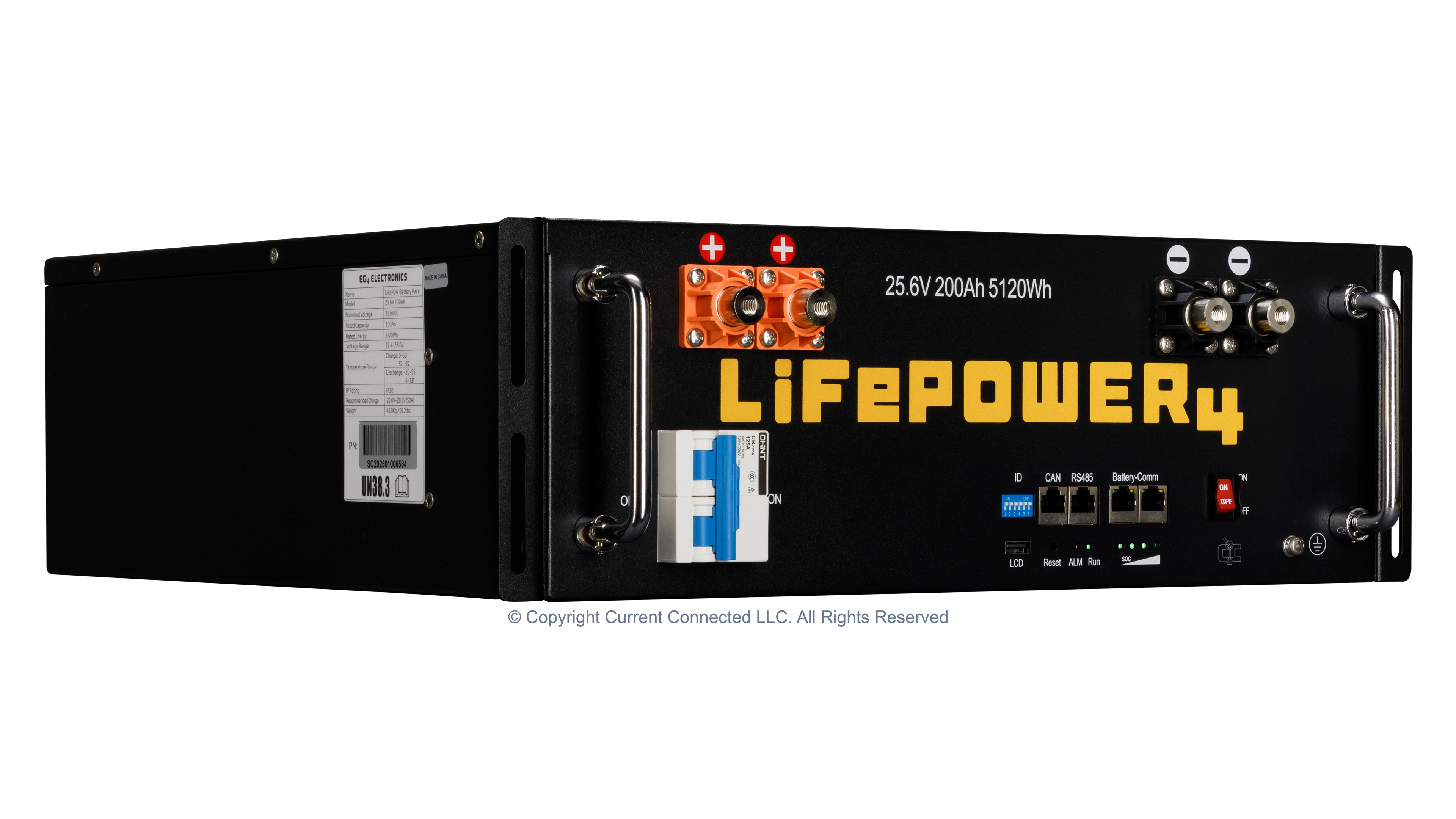 EG Lifepower4 24V ISO Left High quality photo of the EG Lifepower4 24V Angled Left View. Photographed by Current Connected