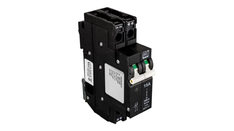 MidNite Solar MNEPV 15A-20A Circuit Breakers, 600Vdc Polarized Double Pole Breaker, DIN Rail Mount PV Breakers
