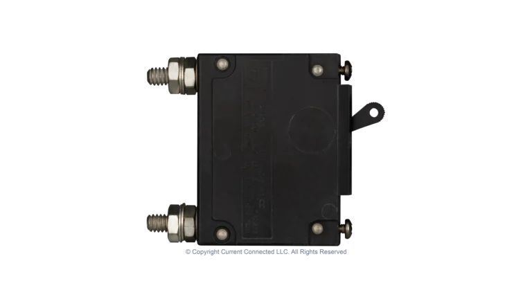 High quality photo of the Midnite Solar - MNEDC10 - 150VDC 120Vac Non-Polarized Panel Mount Breakers 10A side view. Photographed by Current Connected.