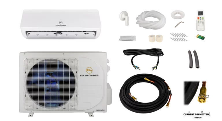 EG4 Mini-Split Air Conditioner and Heat Pump, 120Vac Mini-Split with R32 Coolant, Includes Pre-Charged Refrigerant Lines