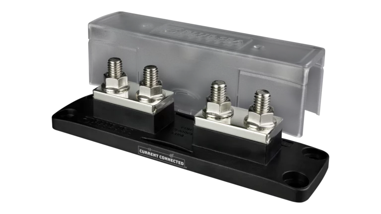 Blue Sea Systems Class-T Fuse Block, Fits 225A-400A Class-T Fuses, Up to 160Vdc, M10 Terminal Studs, for Residential or Mobile Energy Systems