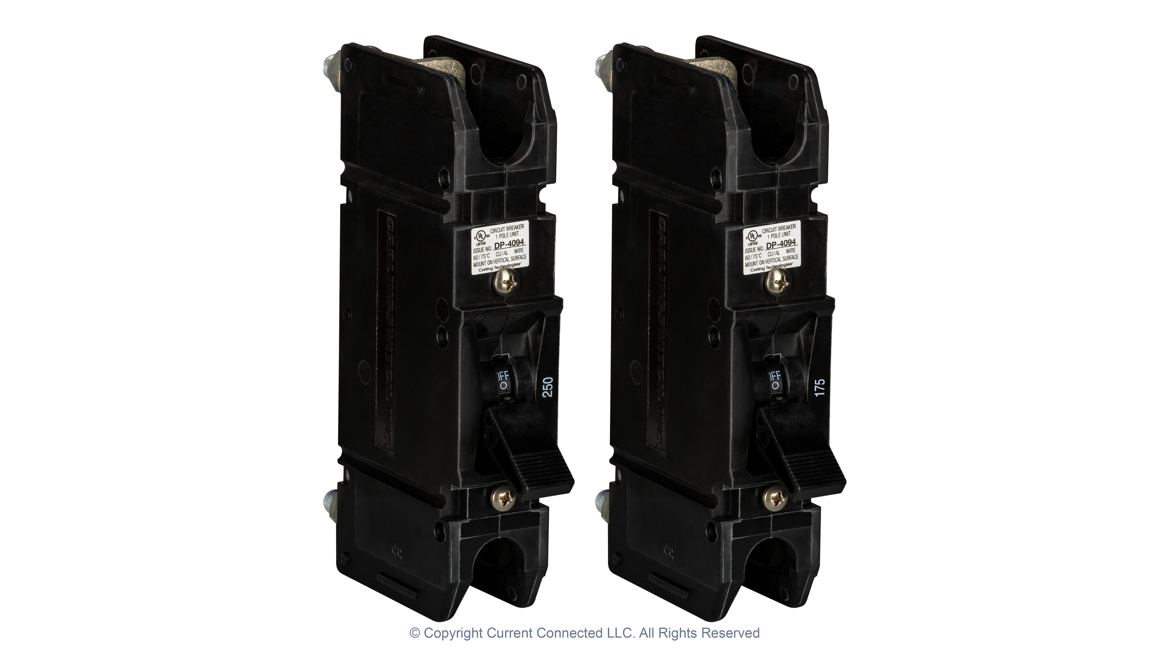 High quality photo of the Midnite Solar - MNEDC175 and MNEDC250 - MNEDC 175A and MNEDC 250A Breaker - Top Angle View. Photographed by Current Connected