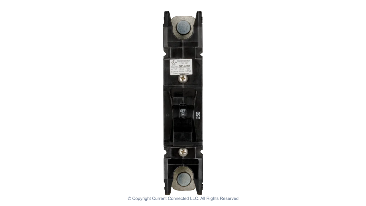 High quality photo of the Midnite Solar - MNEDC250 - MNEDC 250A Breaker - Front View. Photographed by Current Connected