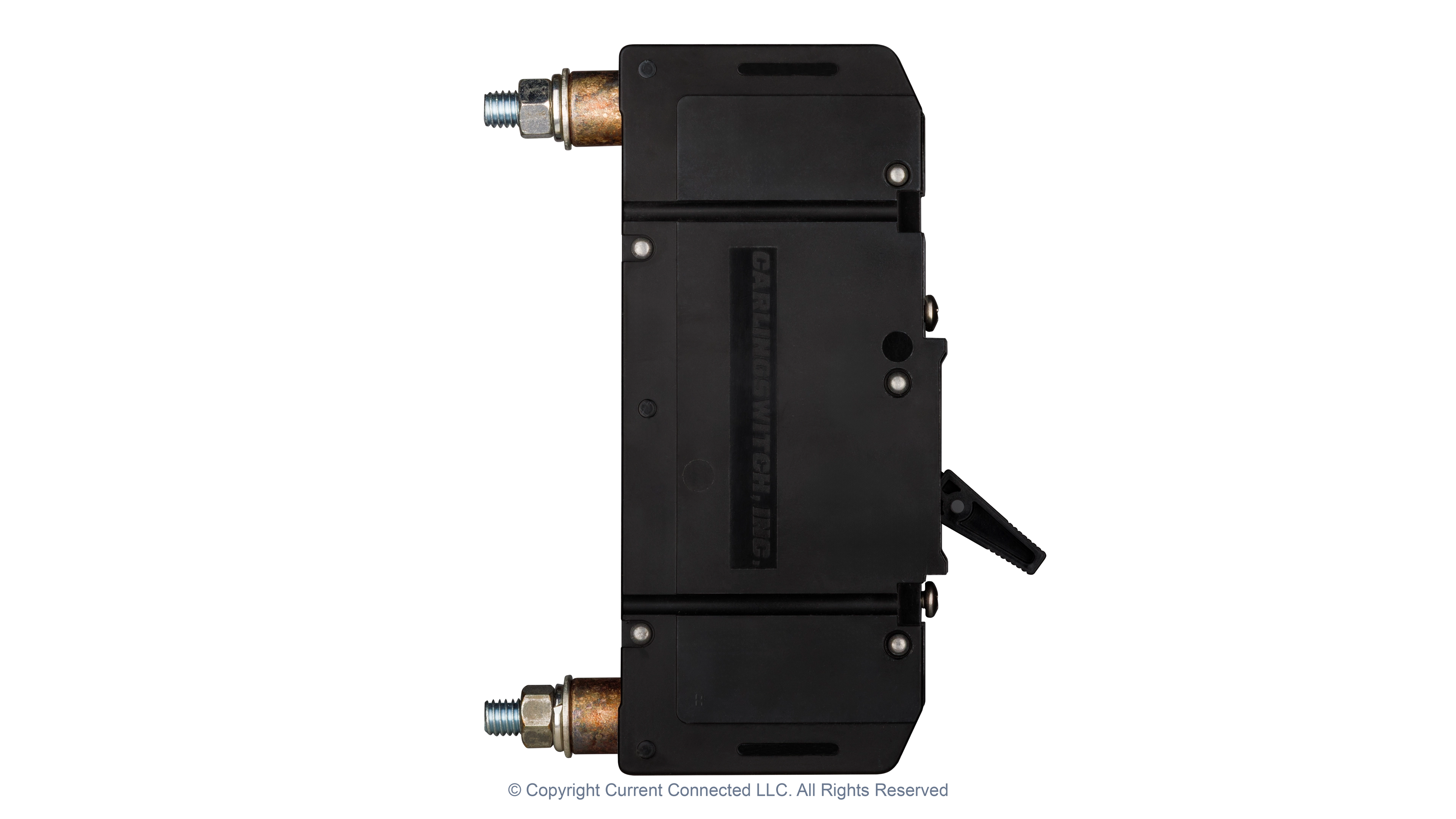 High quality photo of the Midnite Solar - MNEDC250 - MNEDC 175A/250A Breaker - Side View. Photographed by Current Connected