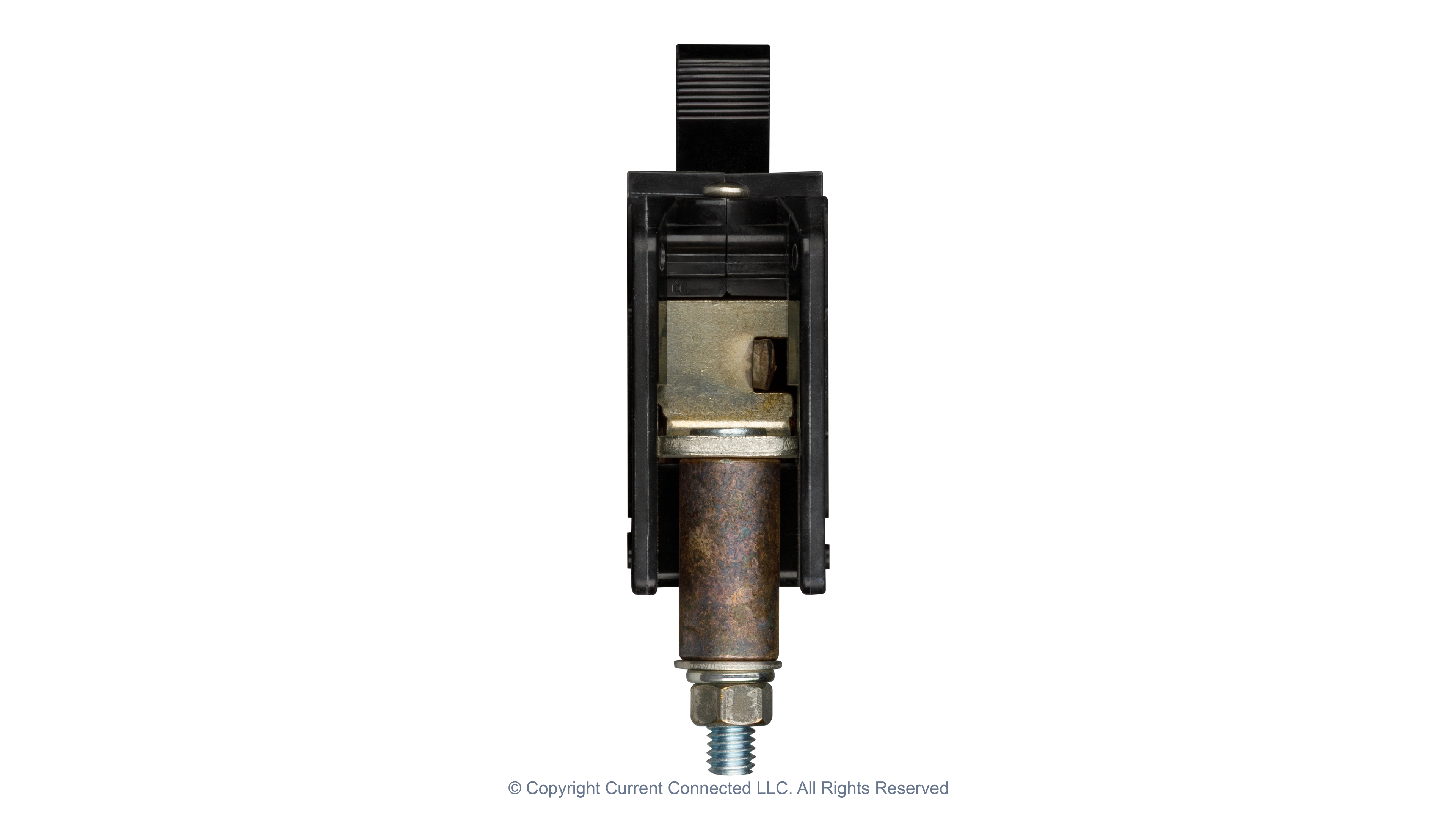 High quality photo of the Midnite Solar - MNEDC250 - MNEDC 175A/250A Breaker - Bottom View. Photographed by Current Connected