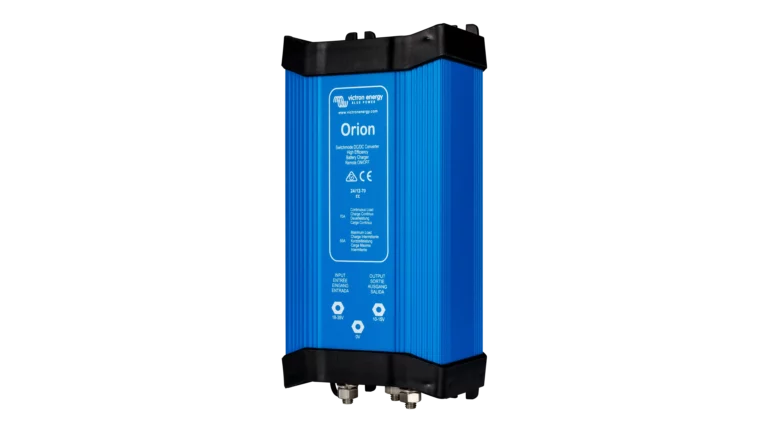 High quality photo of the Victron - ORI241270020 - Orion IP67 2412 70A Converter 30-30 - Angled Right View. Photographed by Current Connected