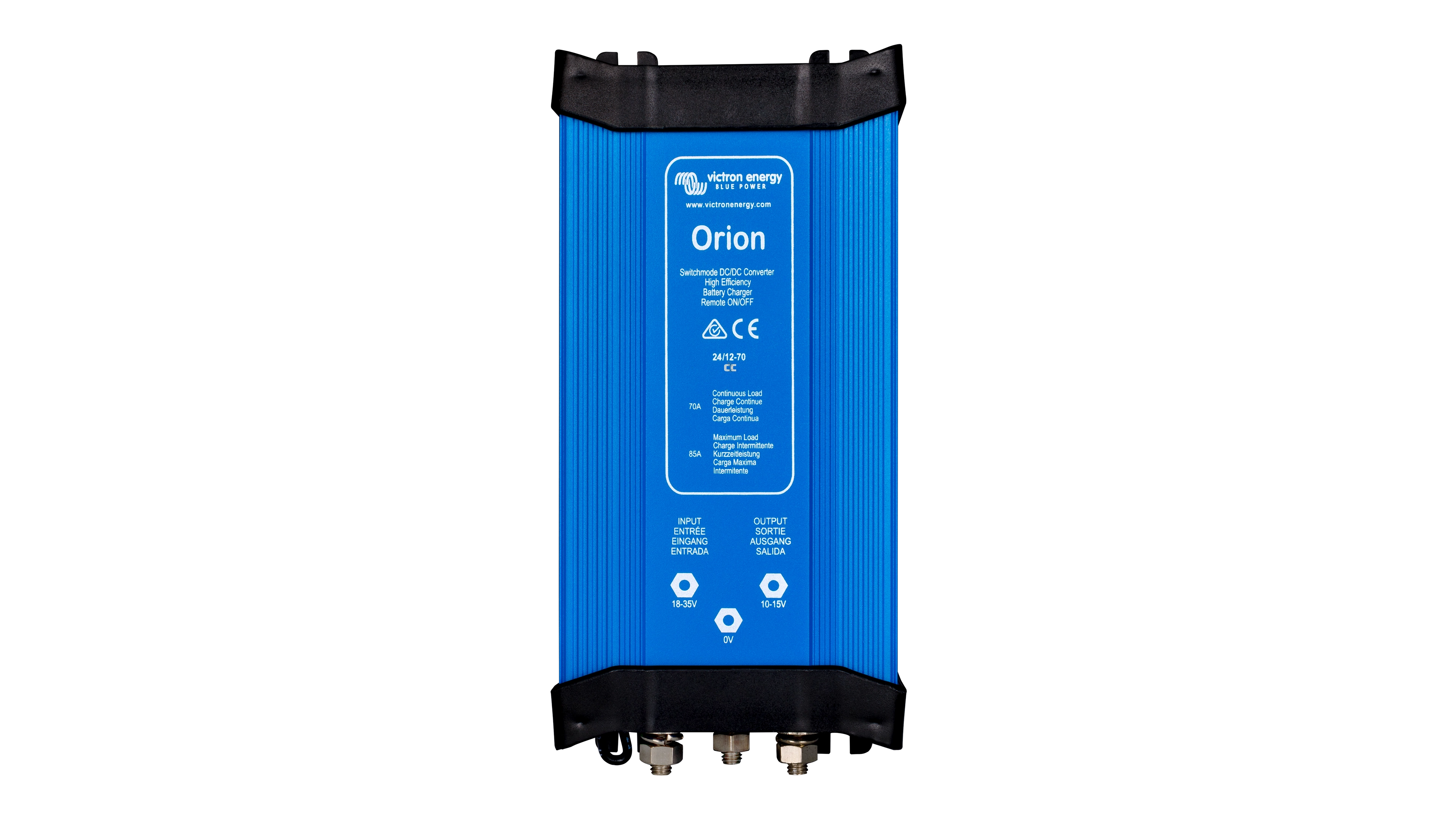 High quality photo of the Victron - ORI241270020 - Orion IP67 2412 70A Converter 30-30 - Top View. Photographed by Current Connected