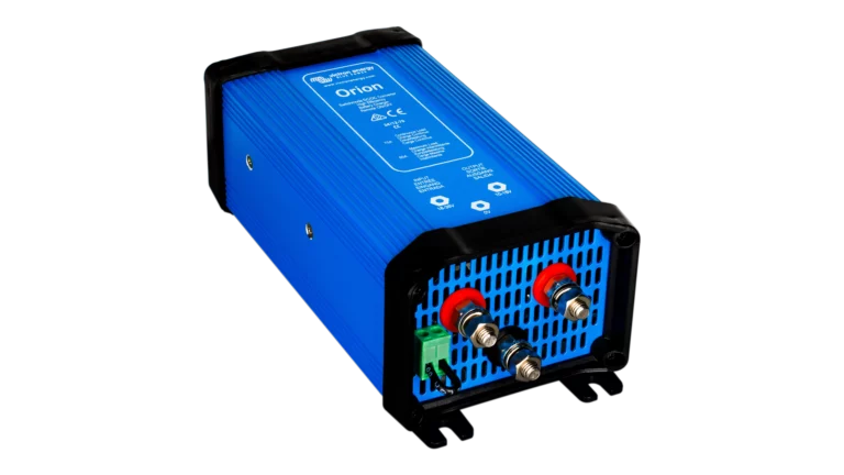 High quality photo of the Victron - ORI241270020 - Orion IP67 2412 70A Converter 30-30 - Angled Left View. Photographed by Current Connected