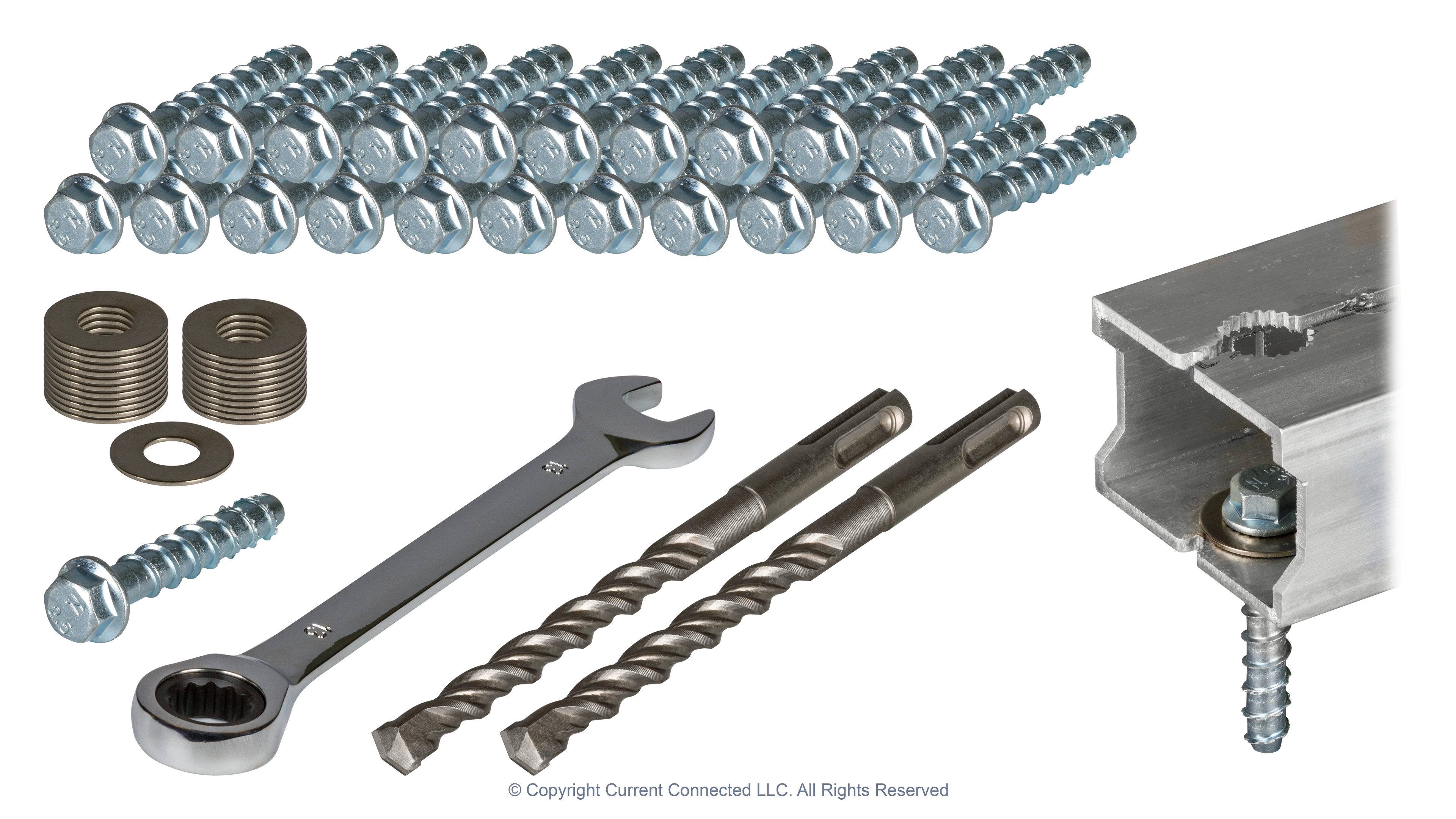 IntegraRack - IR-RFCB1074 - Concrete Slab-Footing Lag Bolt Mounting (Kit IR-15 IR-30 IR-35A) - Full Kit High quality photo of the IntegraRack - IR-RFCB1074 - Concrete Slab-Footing Lag Bolt Mounting Kit (Fits IR-15 IR-30 IR-35A) photographed by Current Connected