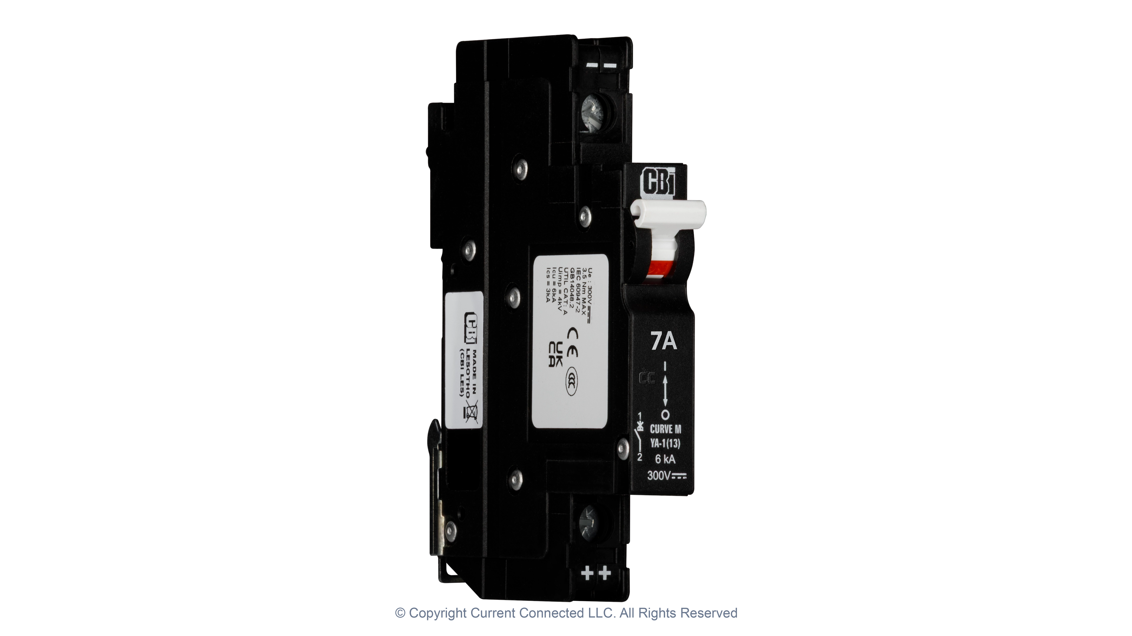 High quality photo of the Midnite Solar - MNEPV7-300-1PP - MidNite Solar MNEPV 300Vdc Din-Rail Mount Polarized Breakers - 7A. Photographed by Current Connected.