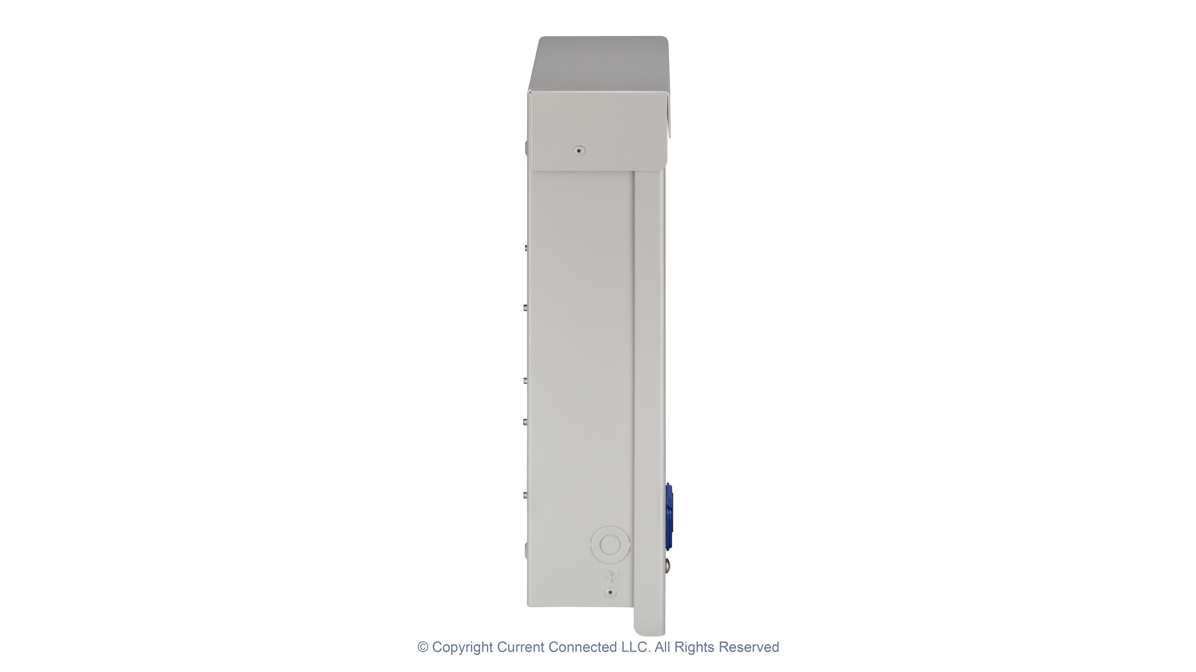High quality photo of the Midnite Solar - MNTRANSITION - Transition Box - Side View. Photographed by Current Connected