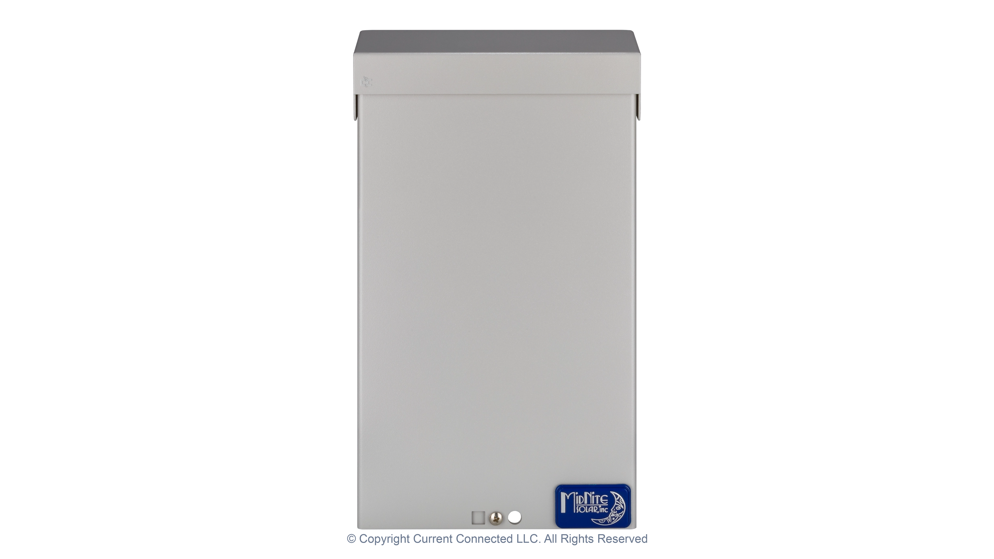 High quality photo of the Midnite Solar - MNTRANSITION - Transition Box - Front View. Photographed by Current Connected