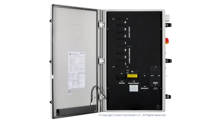 High quality photo of the EG4 - EG4MID2P200AV2.1 - GridBOSS Microgrid Interconnect Device (MID) - Internal View With Covers. Photographed by Current Connected