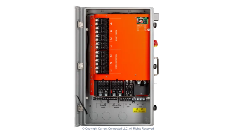 High quality photo of the EG4 - EG4MID2P200AV2.1 - GridBOSS Microgrid Interconnect Device (MID) - Internal View with-Breakers. Photographed by Current Connected