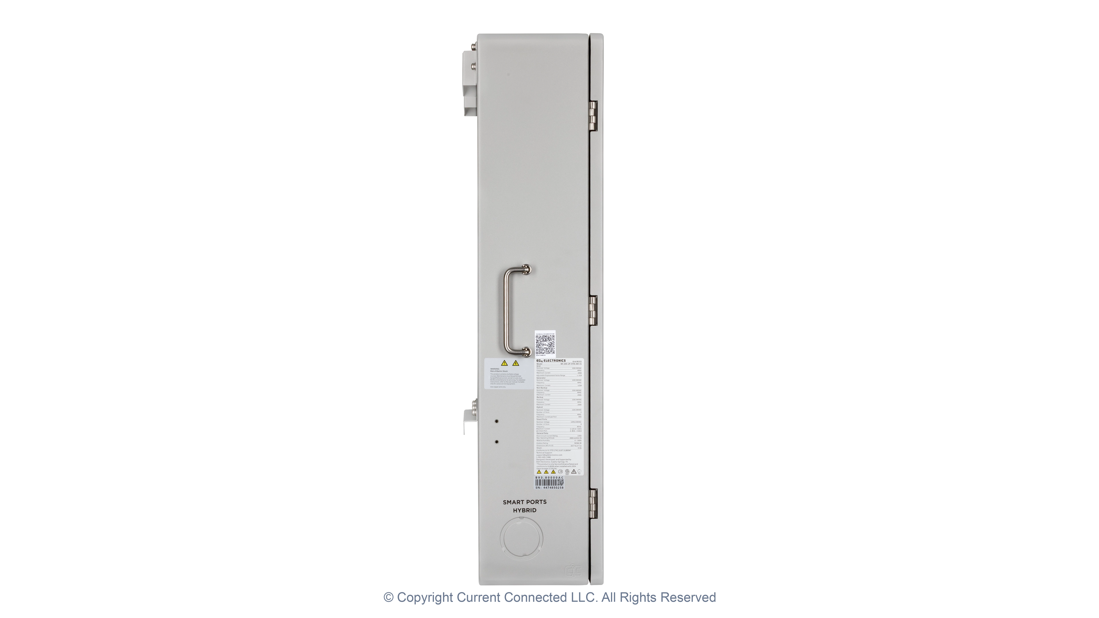 EG4 - EG4MID2P200AV2.1 - GridBOSS Microgrid Interconnect Device (MID) - Left Side View High quality photo of the EG4 - EG4MID2P200AV2.1 - GridBOSS Microgrid Interconnect Device (MID) - Left Side View. Photographed by Current Connected
