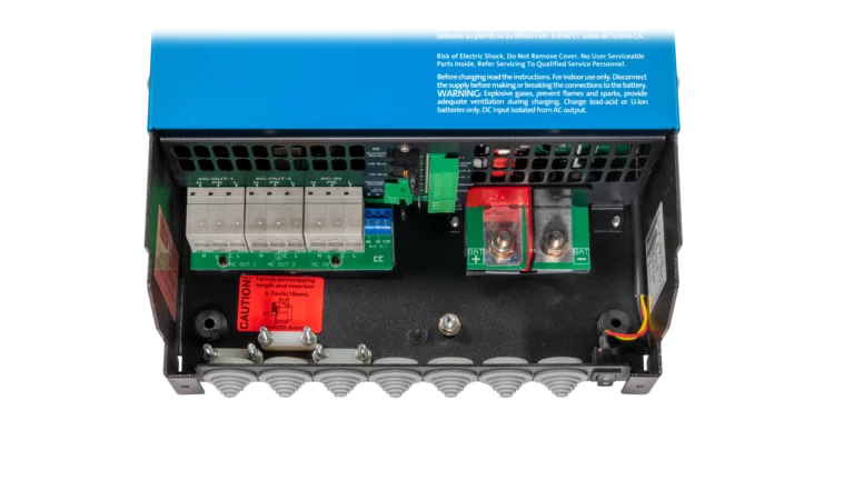 Victron Energy 48V MultiPlus-II 5kVA 120V Inverter 70A Charger. This is a Internal view display of the inverter by Victron Energy with no background.
