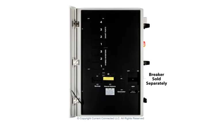 High quality photo of the EG4 Grid Boss MID Internal w-Breakers and Panel. Photographed by Current Connected.