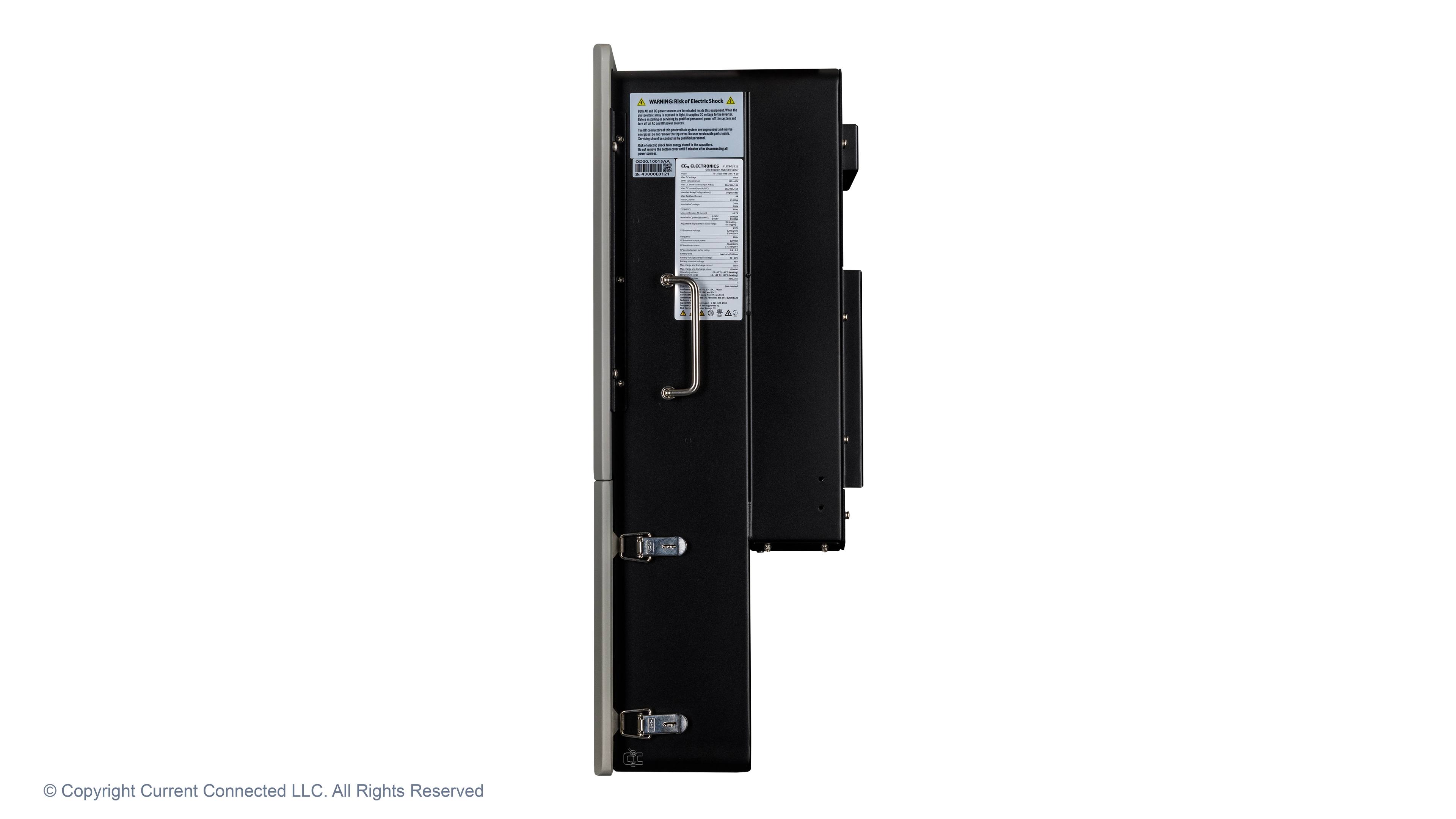 EG4 - EG4B3S1GBBRKR90AV1 - FlexBOSS21 Hybrid Inverter - Right View High quality photo of the EG4 - EG4B3S1GBBRKR90AV1 - FlexBOSS21 Hybrid Inverter - Right View. Photographed by Current Connected