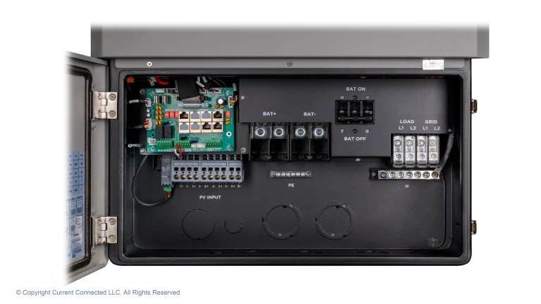 High quality photo of the EG4 - EG4B3S1GBBRKR90AV1 - FlexBOSS21 Hybrid Inverter - Internal View. Photographed by Current Connected
